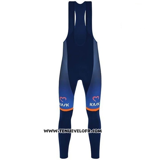 2019 Maillot Ciclismo Casteli DE Rose Bleu Manches Longues et Cuissard